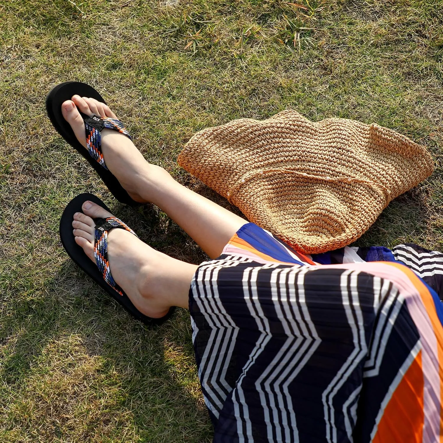 STQ Womens Quick Dry Flip Flops with Yoga Mat Sole丨Arch Support Thong Sandals