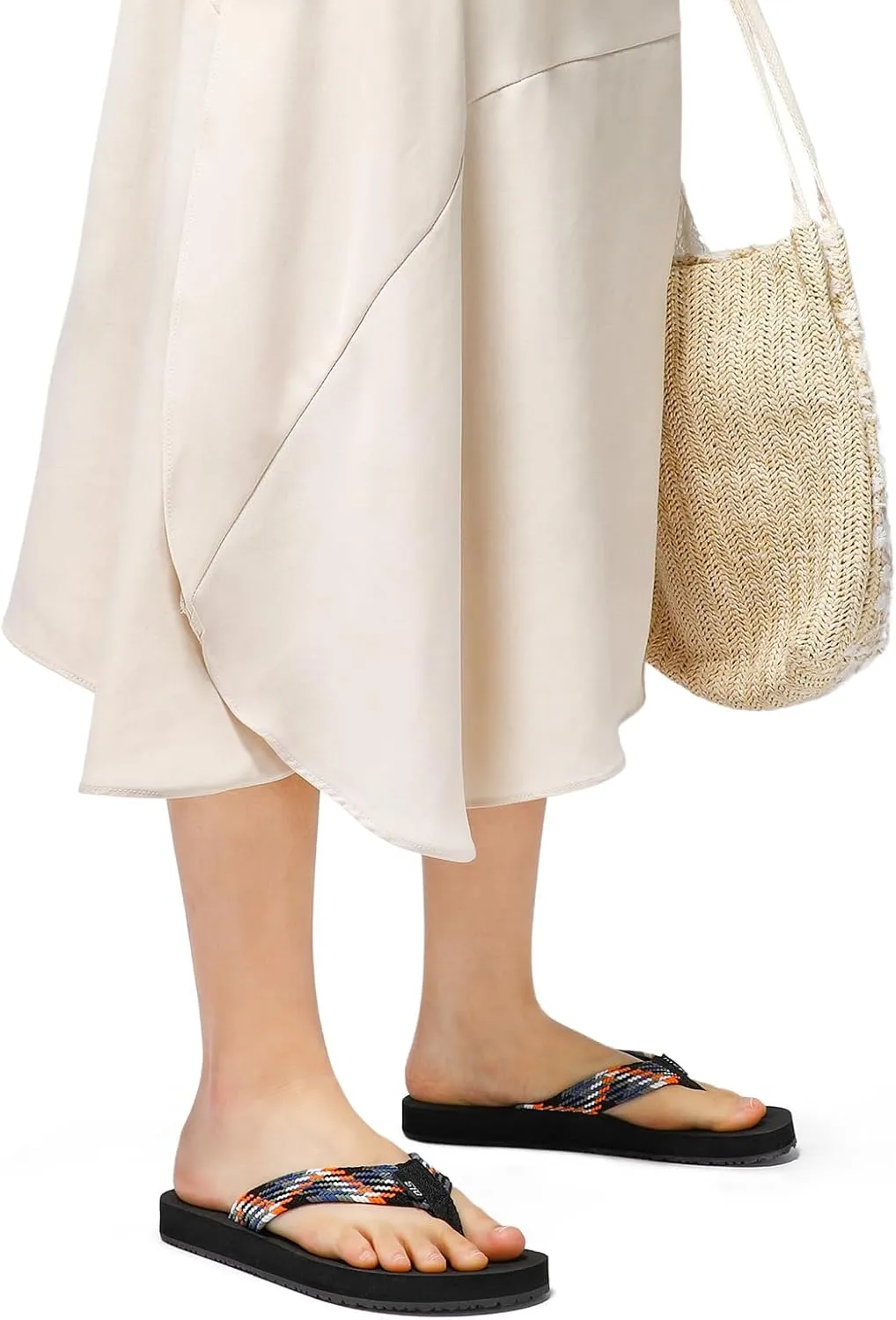 STQ Womens Quick Dry Flip Flops with Yoga Mat Sole丨Arch Support Thong Sandals