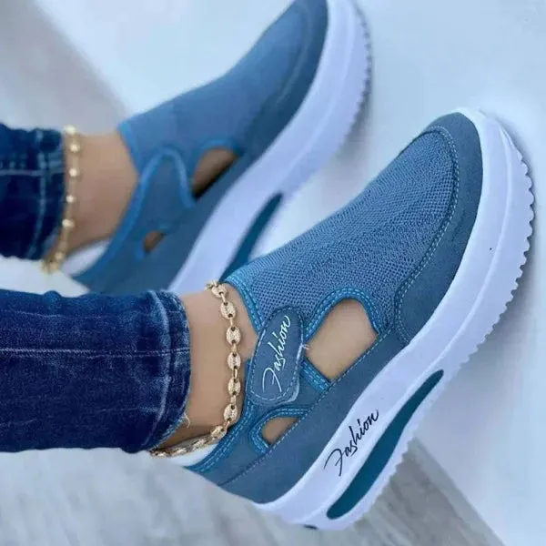Stylish Fly Knit Shoes with Breathable Mesh and Velcro Design