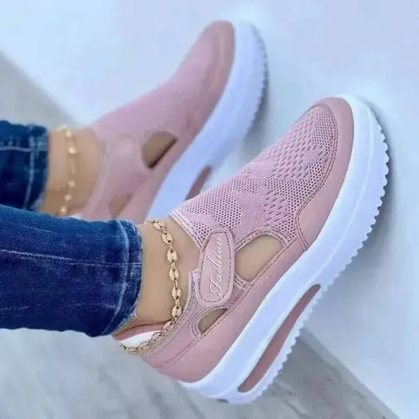 Stylish Fly Knit Shoes with Breathable Mesh and Velcro Design