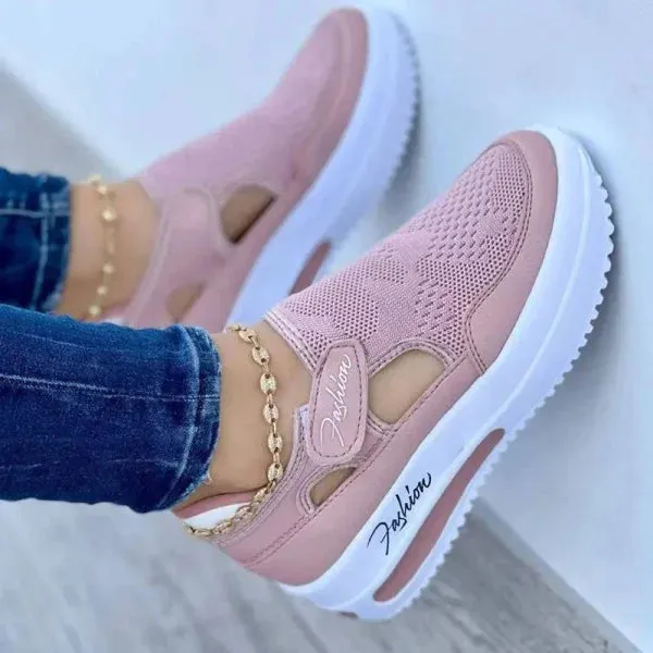 Stylish Fly Knit Shoes with Breathable Mesh and Velcro Design