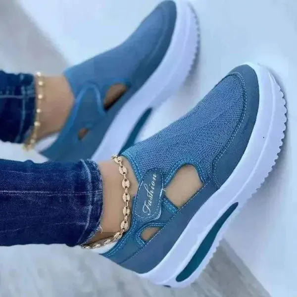 Stylish Fly Knit Shoes with Breathable Mesh and Velcro Design
