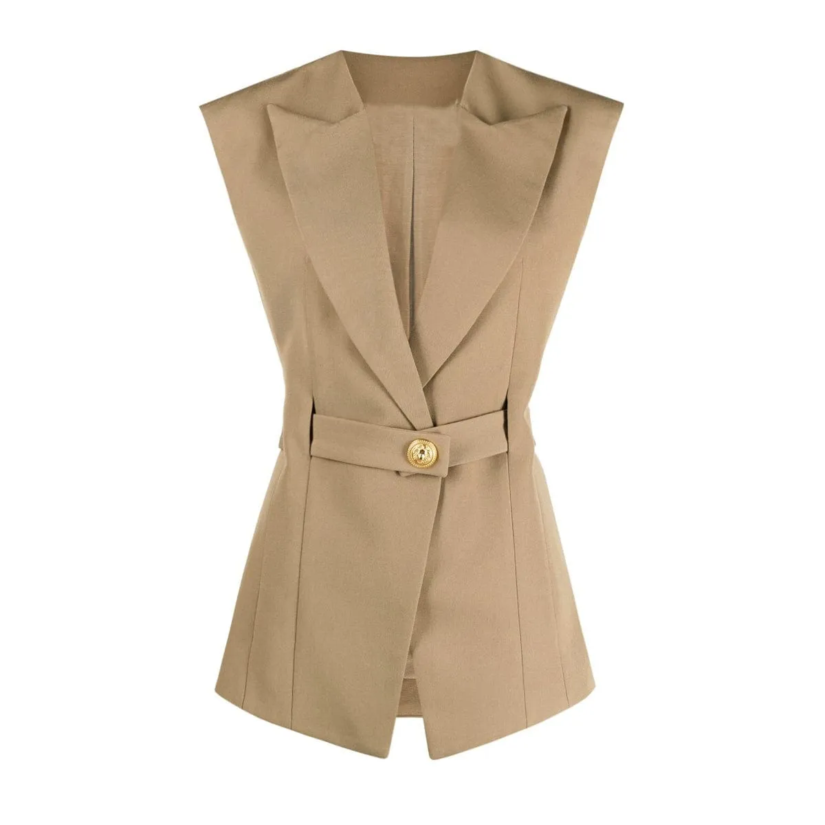Summer New Fashion Sleeveless Lapel Slim Fit Women's Waistcoat