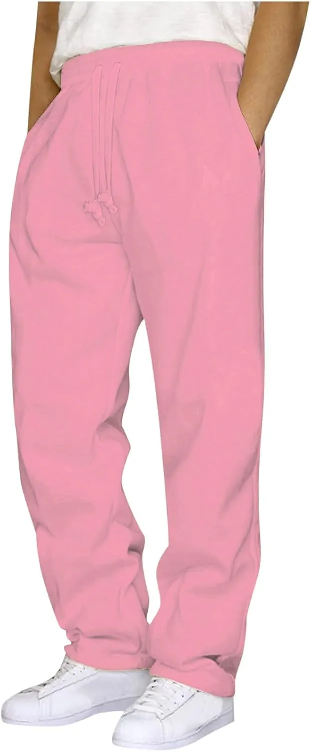 Sweatpants for Men Elastic Waist Relaxed Sweat Pants Baggy Trousers Athletic Breathable Sweatpants with Pockets