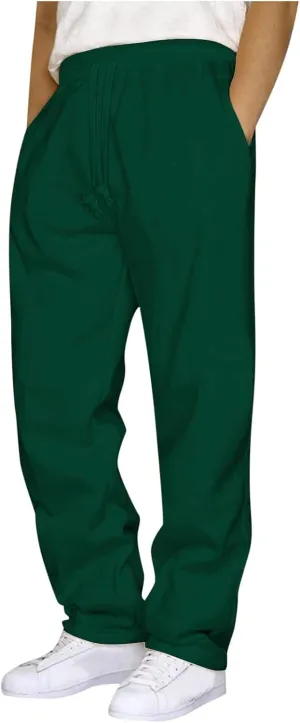 Sweatpants for Men Elastic Waist Relaxed Sweat Pants Baggy Trousers Athletic Breathable Sweatpants with Pockets