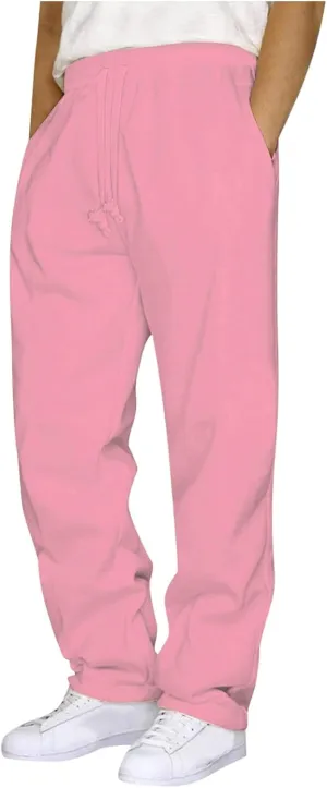 Sweatpants for Men Elastic Waist Relaxed Sweat Pants Baggy Trousers Athletic Breathable Sweatpants with Pockets