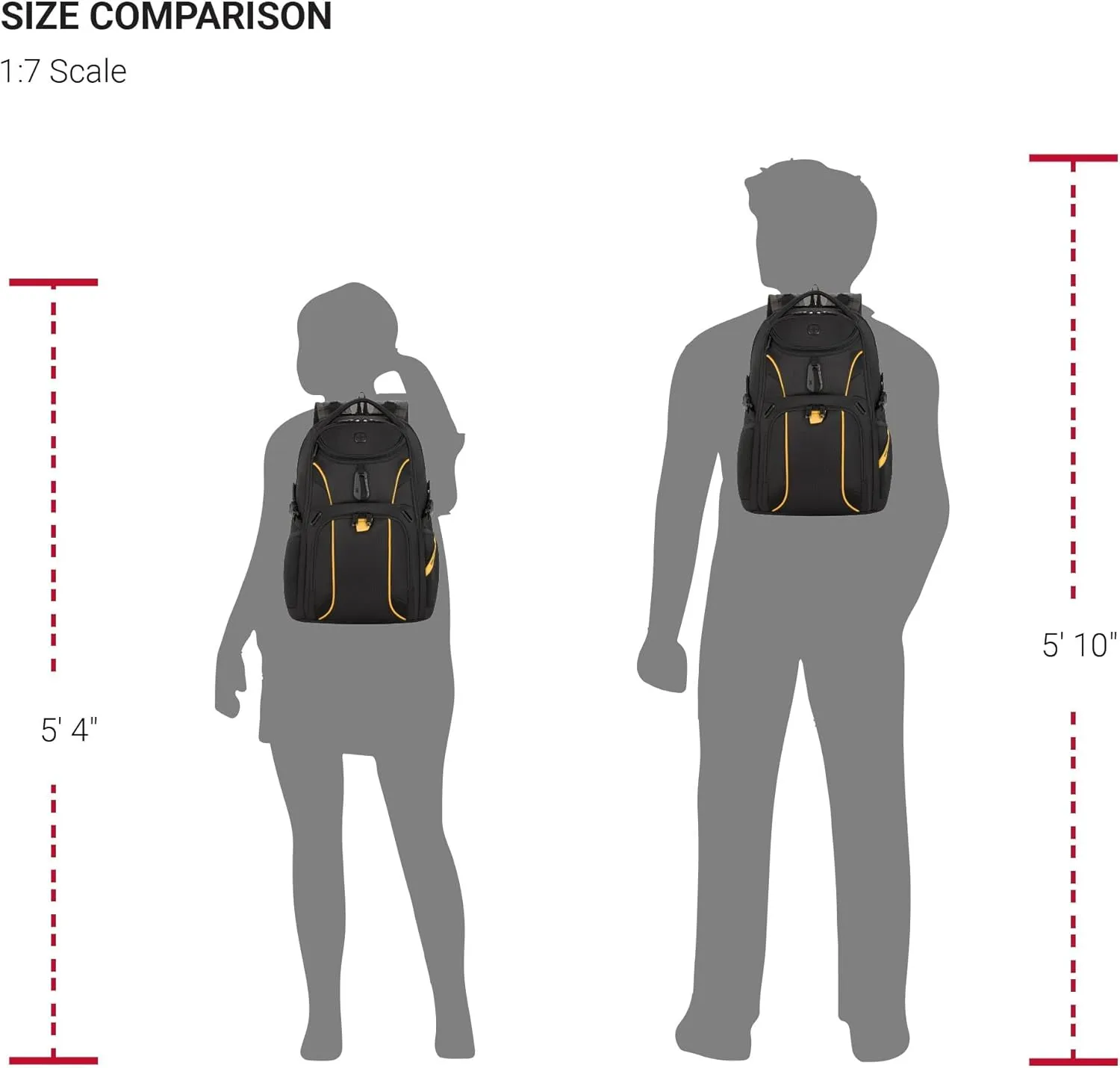 SwissGear Mini 1900 Scansmart Slim Version Laptop Backpack, Black/Gold, 16-Inch