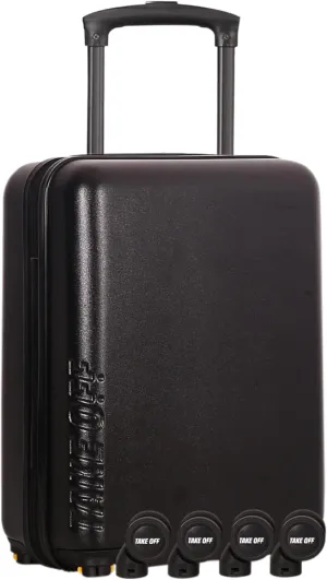 TAKE OFF Luggage 3.0 - Personal Item, 18x14x8 Inches, Underseat Suitcase with Removable Wheels, Hard Shell Luggage, Small Carry On Overnight Weekender, Airport & Travel Essentials, TSA Approved, Black