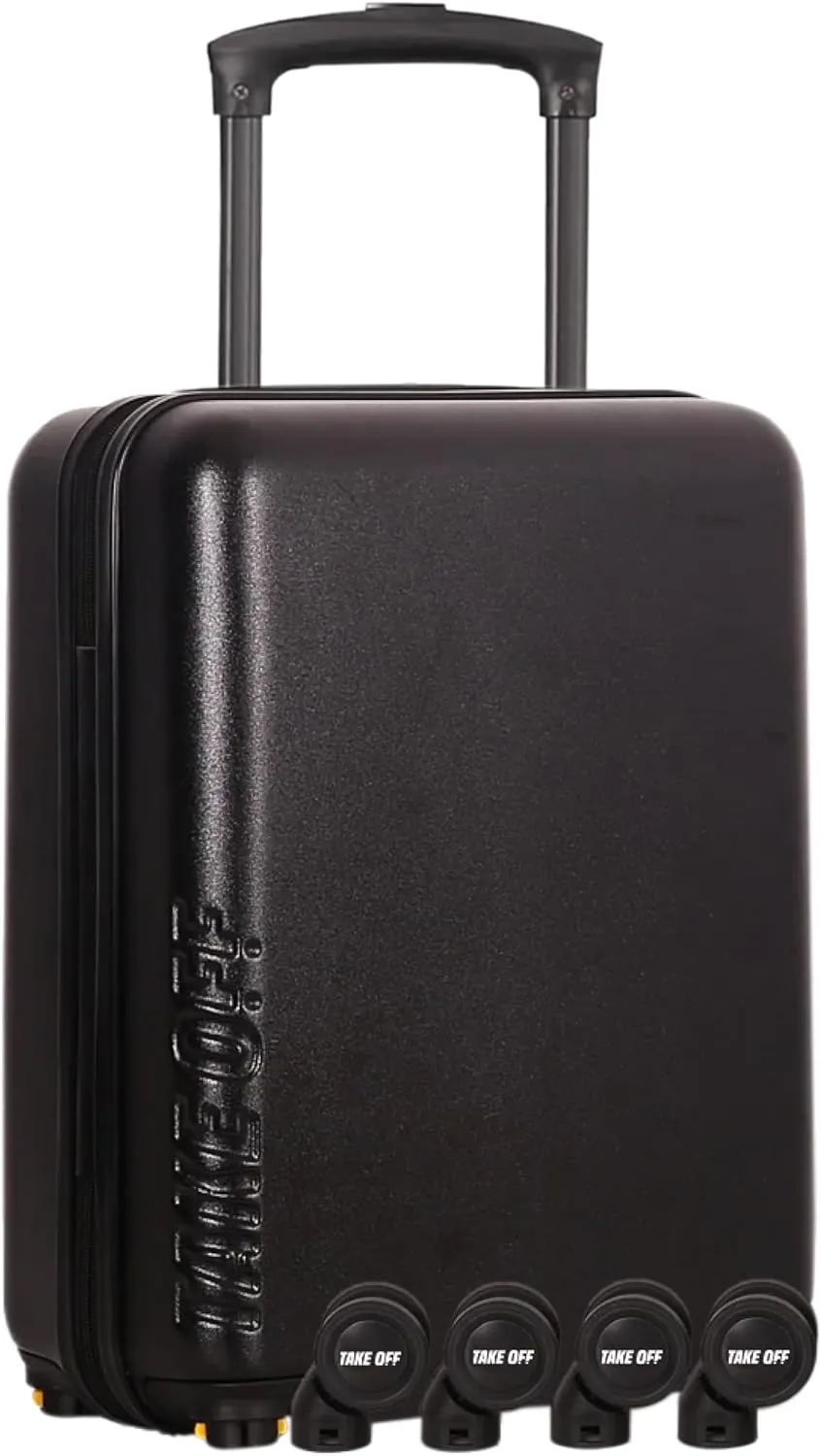 TAKE OFF Luggage 3.0 - Personal Item, 18x14x8 Inches, Underseat Suitcase with Removable Wheels, Hard Shell Luggage, Small Carry On Overnight Weekender, Airport & Travel Essentials, TSA Approved, Black
