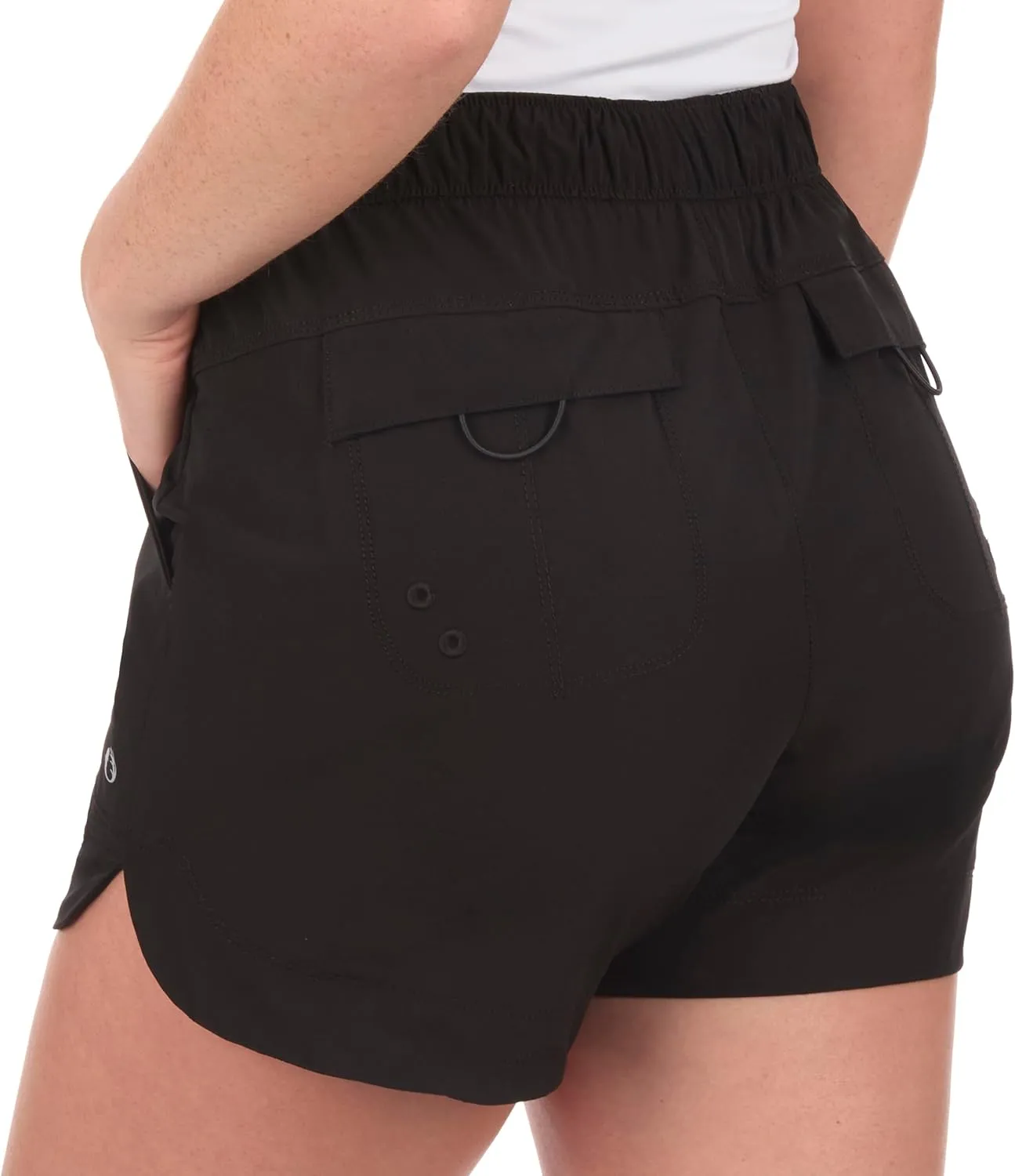 The American Outdoorsman Womens Curved Hem 5" Pull-On Trail Casual Shorts with Elastic Waist and Quick-Dry Fabric