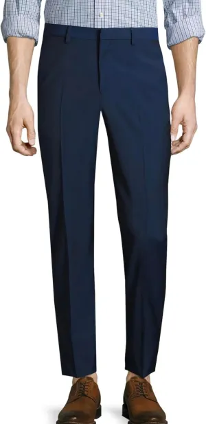 Thomas Pink Men's Lytton Wool All Seasons Slim FIT Topstitched Flat Front Dress Pants Trousers Navy Size 32