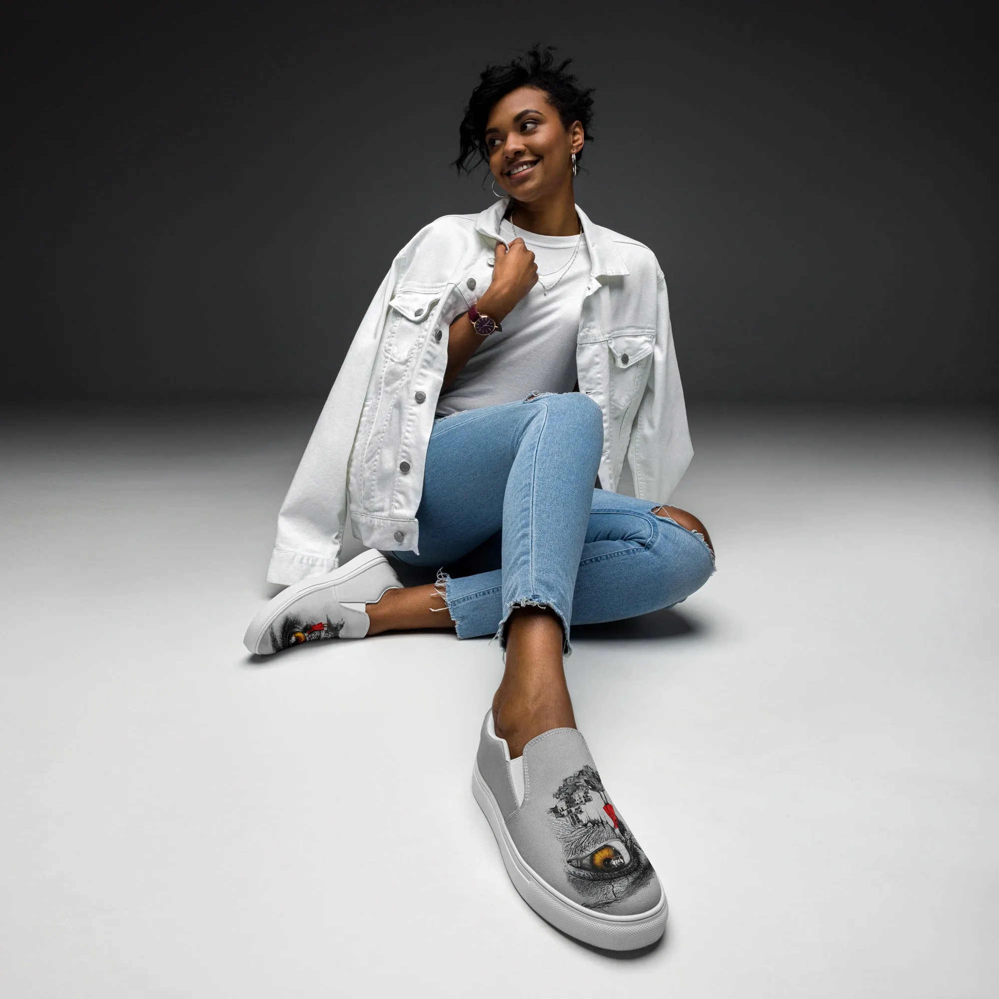 Through My Mother’s Eyes: Reflected Women’s slip-on canvas shoes