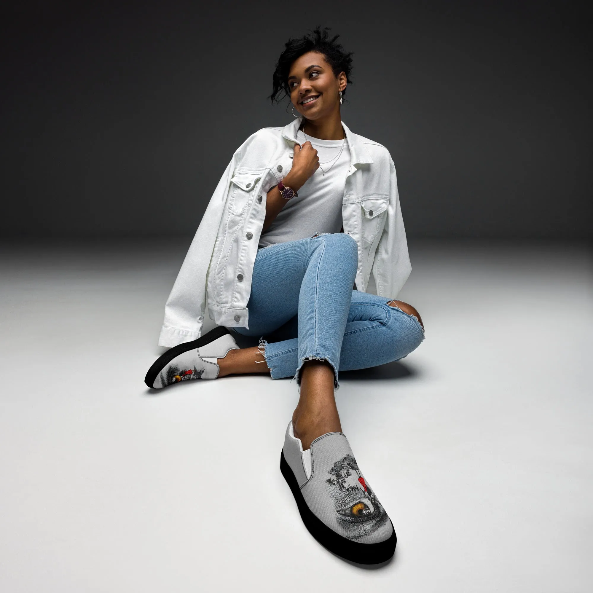 Through My Mother’s Eyes: Reflected Women’s slip-on canvas shoes
