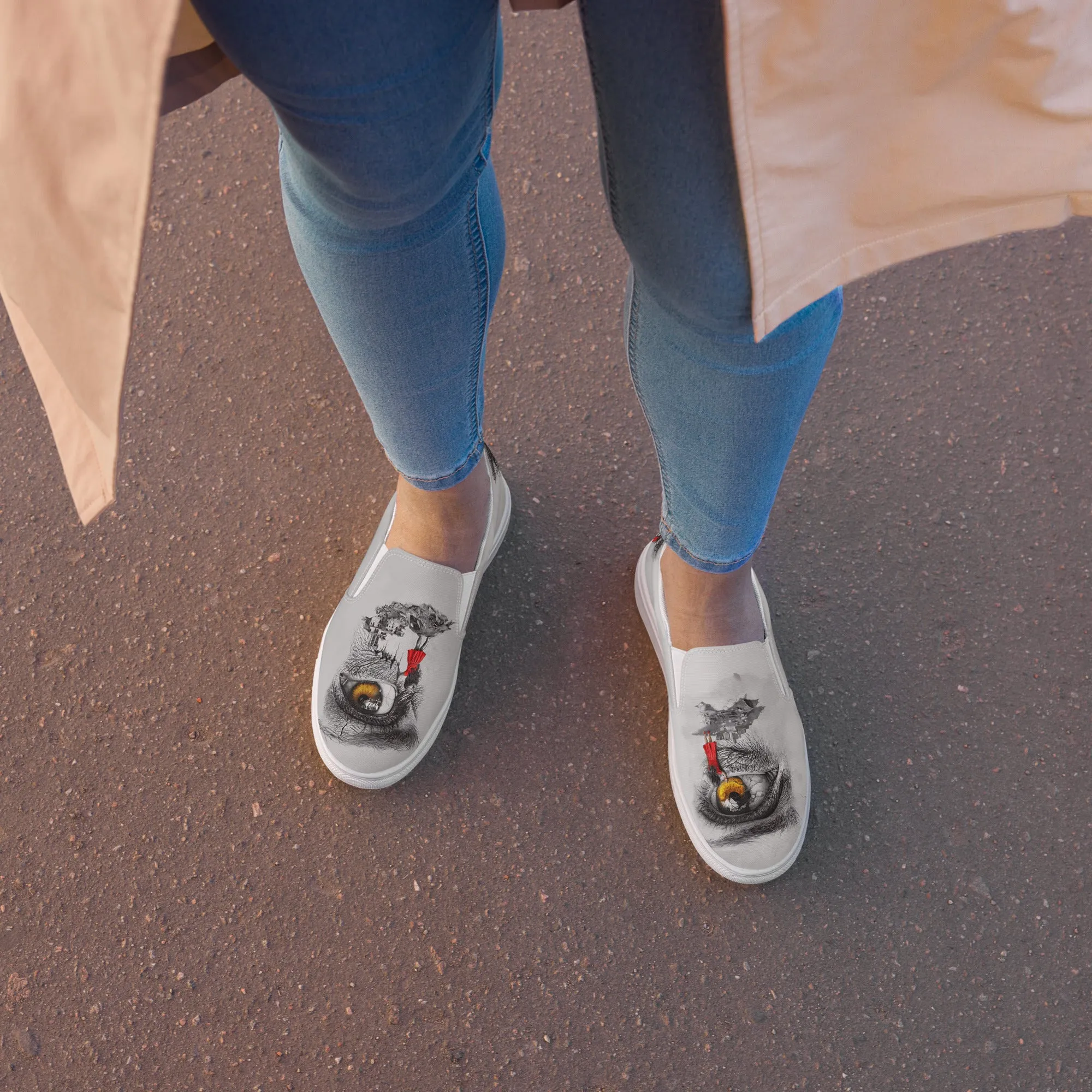 Through My Mother’s Eyes: Reflected Women’s slip-on canvas shoes