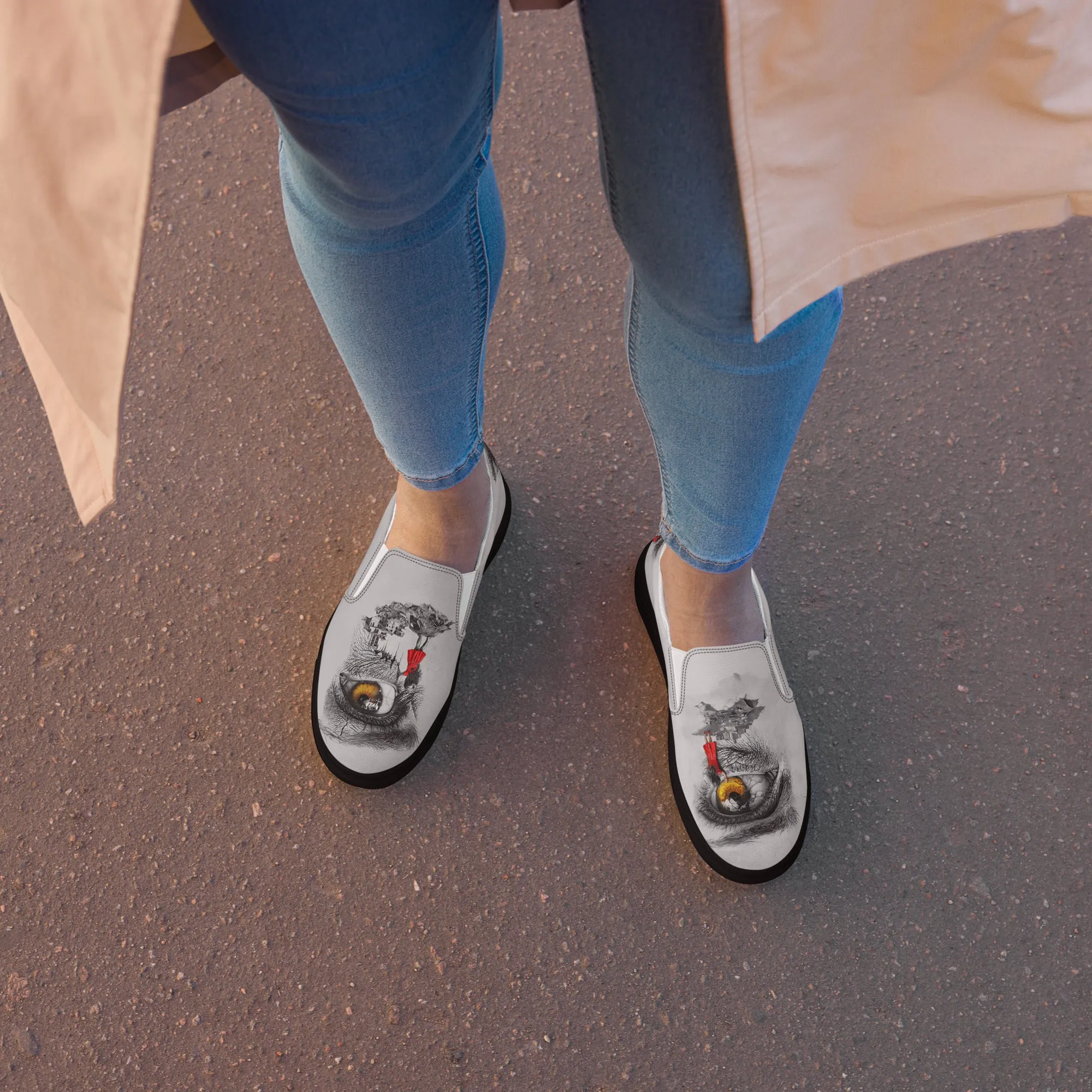 Through My Mother’s Eyes: Reflected Women’s slip-on canvas shoes
