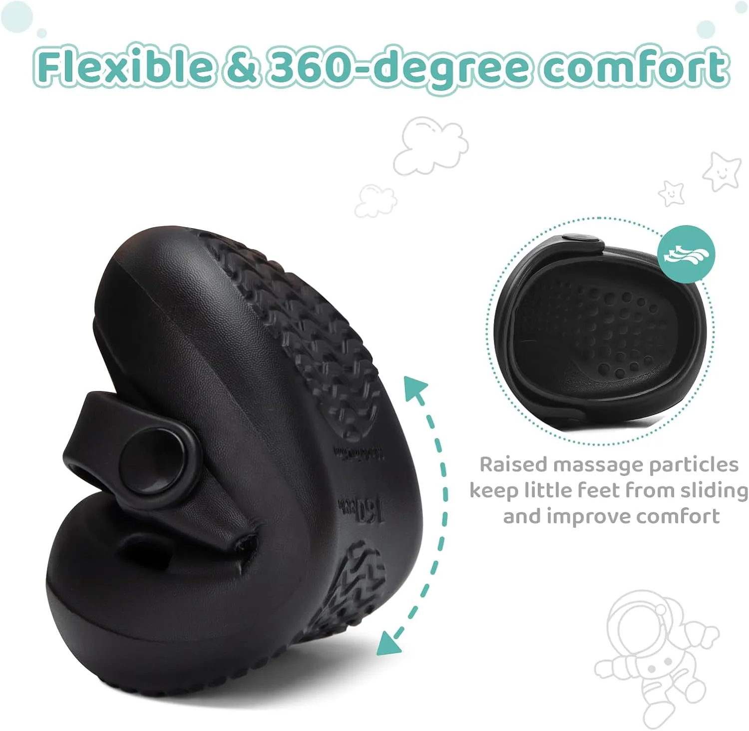Toddler Classic Clogs Skin-Friendly Comfy Lightweight 丨Boys Girls Slip On Water Shoes