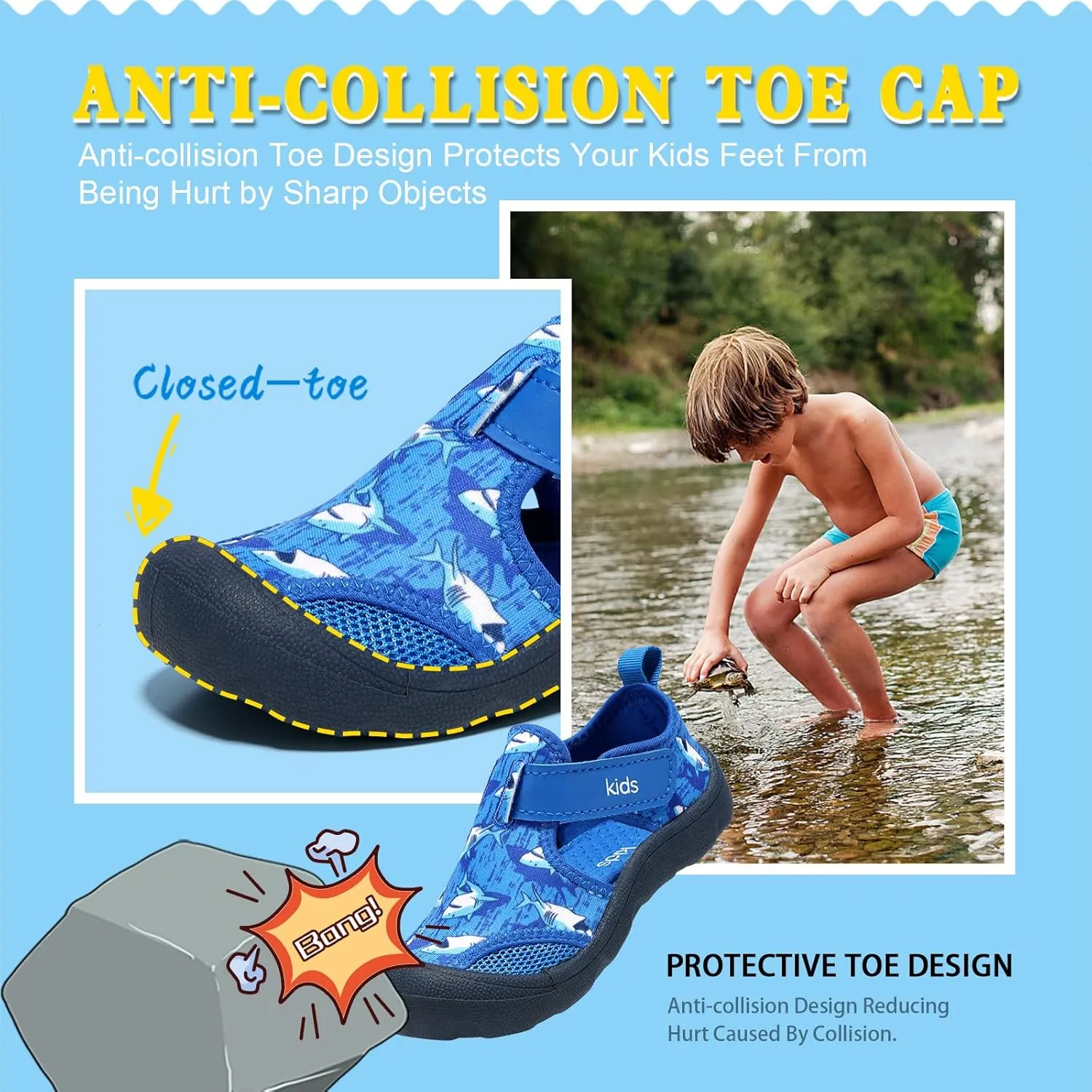 Toddler Water Shoes Quick-Dry Cute Beach Swim Pool Shoes