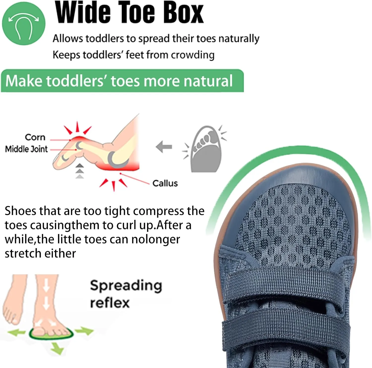 Toddlers and Little Kids Water Shoes, Wide Toe Box, Barefoot Feel, Non-Slip, Quick-Dry,Breathable for Kids
