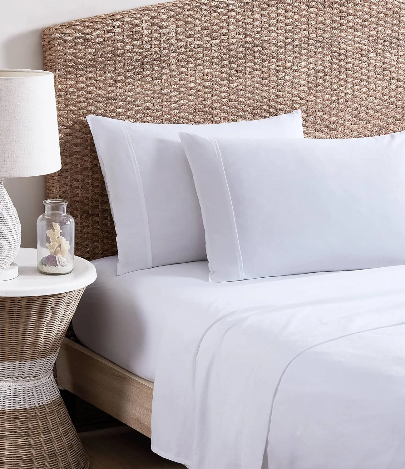 Tommy Bahama - King Sheets, Organic Cotton Bedding Set, Softens with Each Wash (TB T200 White, King)