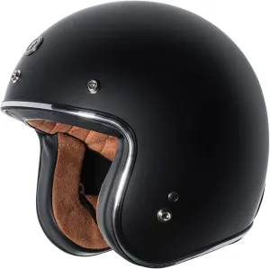 TORC T50 Route 66 3/4 Open Face Helmet (Flat Black, Large)