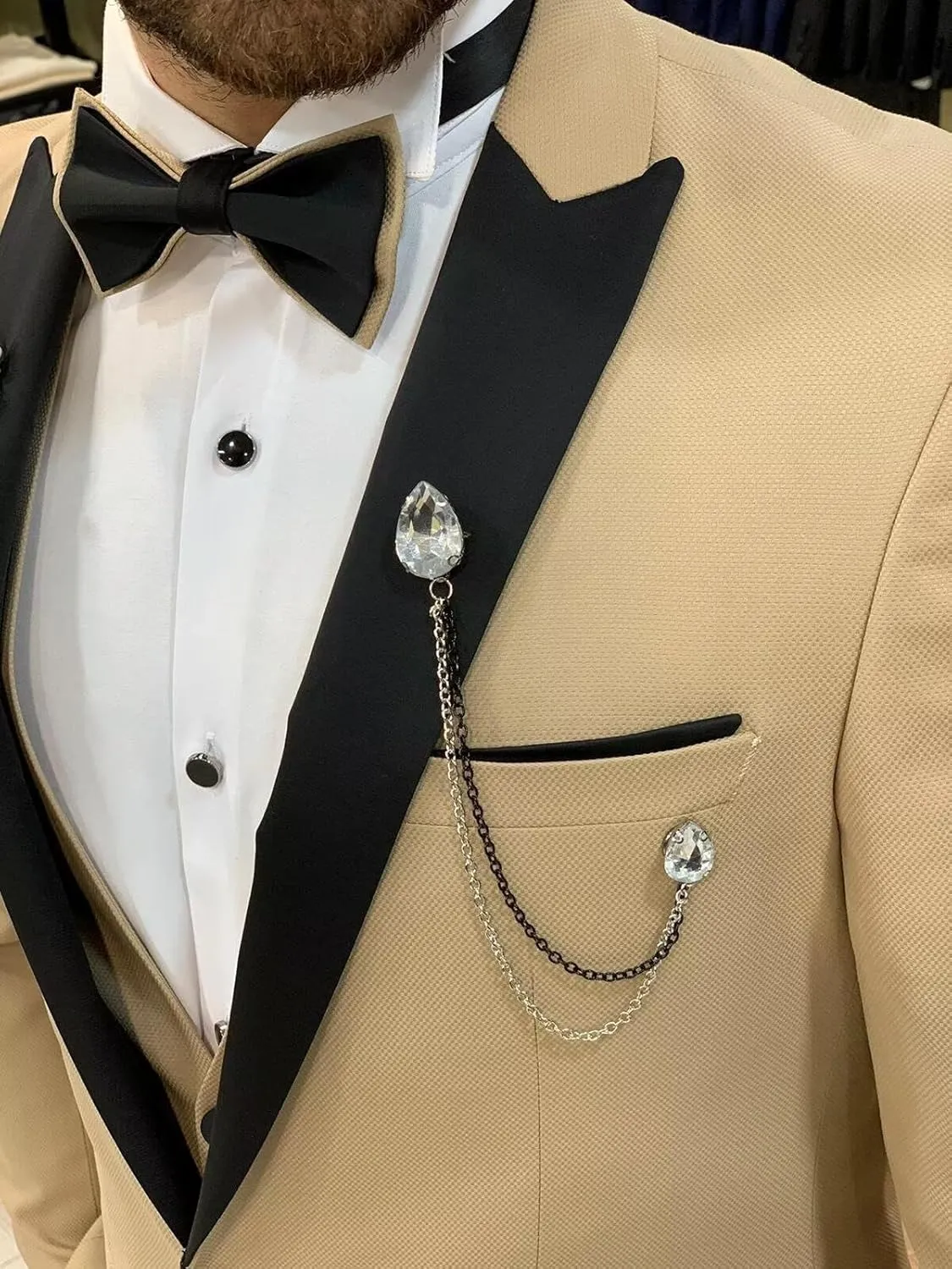 Tuxedo Men Suit Slim Fit 3 Piece Men Suits for Wedding Prom Groom Fashion One Button Blazer Vest Pants Set