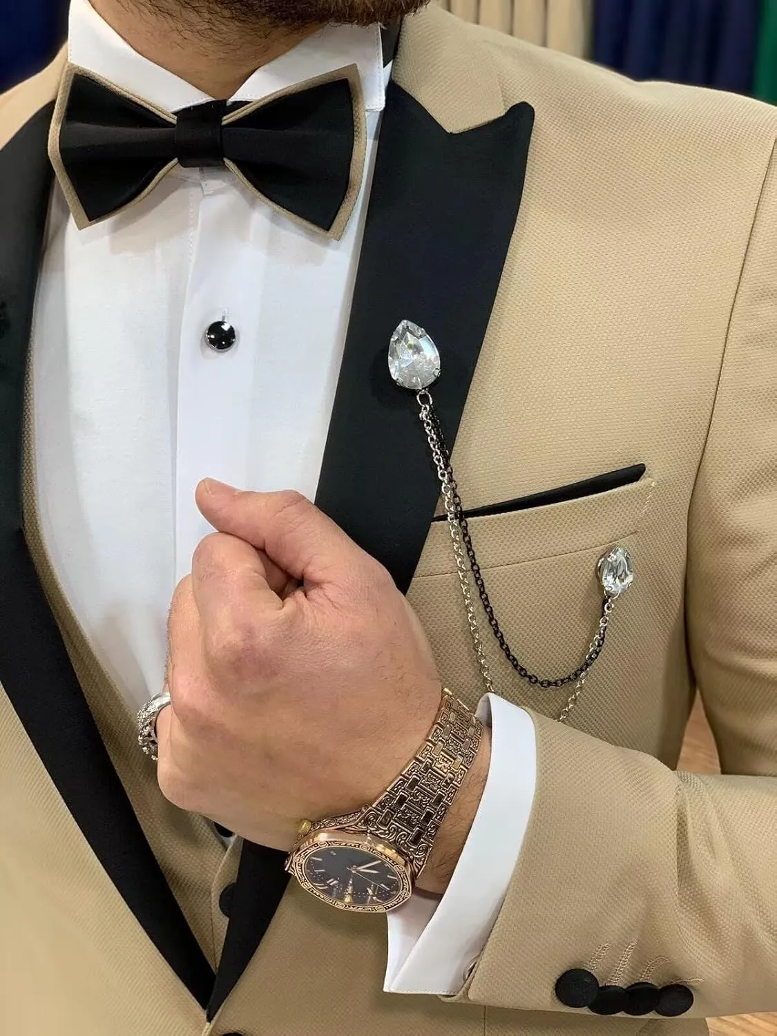 Tuxedo Men Suit Slim Fit 3 Piece Men Suits for Wedding Prom Groom Fashion One Button Blazer Vest Pants Set
