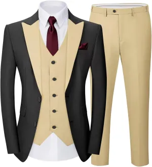 Tuxedo Men Suit Slim Fit 3 Piece Men Suits for Wedding Prom Groom Fashion One Button Blazer Vest Pants Set