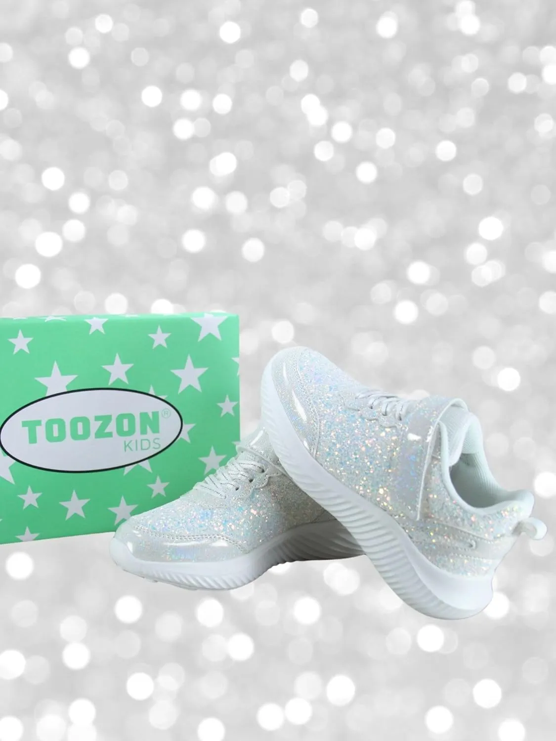 TZ Youth Kid's Girl's Glitter Fashion Sneakers Sparking Shiny Casual Athletic Walking Shoes
