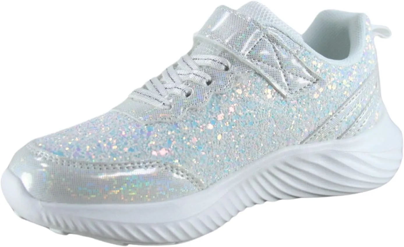 TZ Youth Kid's Girl's Glitter Fashion Sneakers Sparking Shiny Casual Athletic Walking Shoes