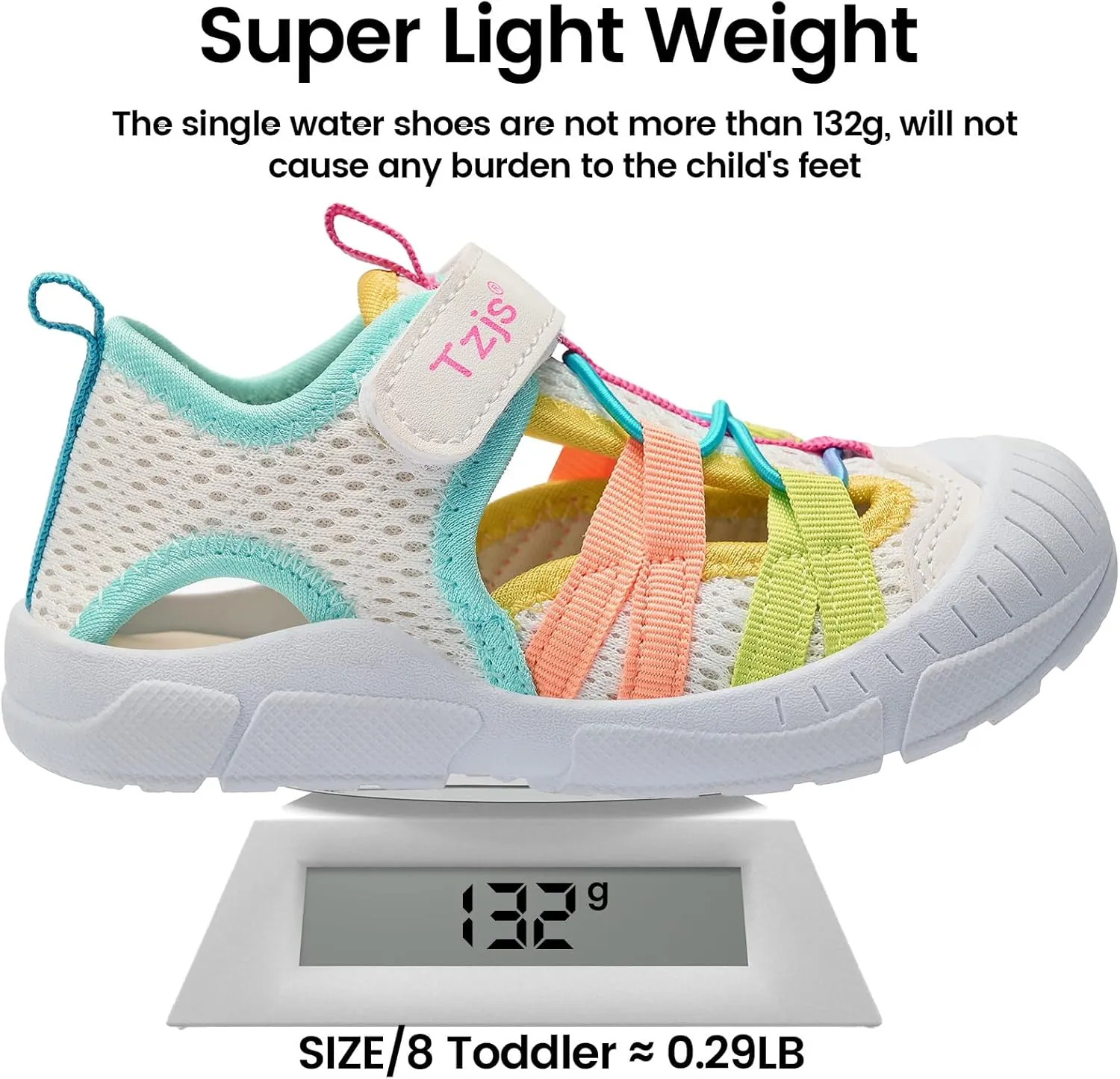 TZJS Boys Girls Water Shoes Kids Lightweight Beach Sport Sandals Breathable Quick Dry Swimming Sandals for Toddler