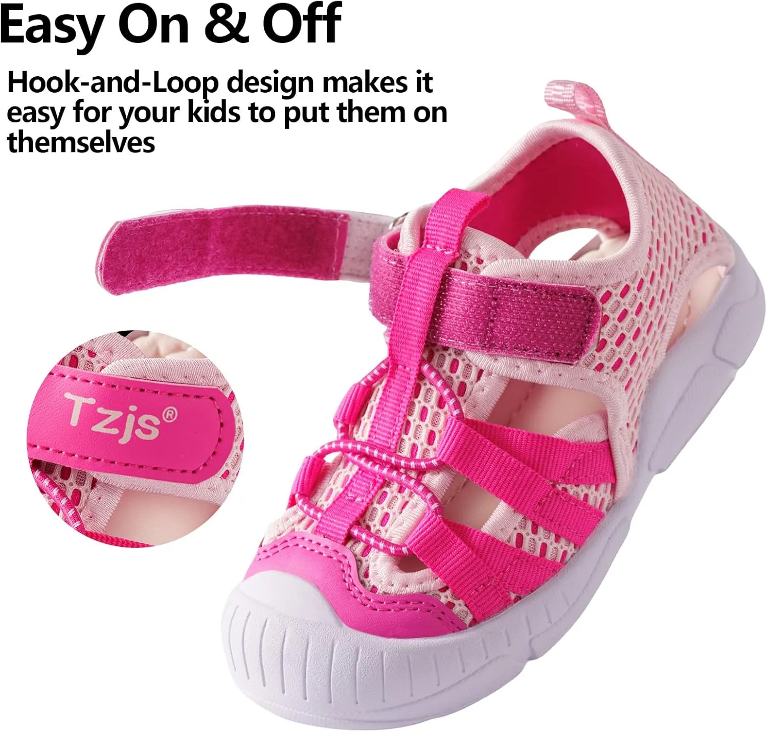 TZJS Boys Girls Water Shoes Kids Lightweight Beach Sport Sandals Breathable Quick Dry Swimming Sandals for Toddler