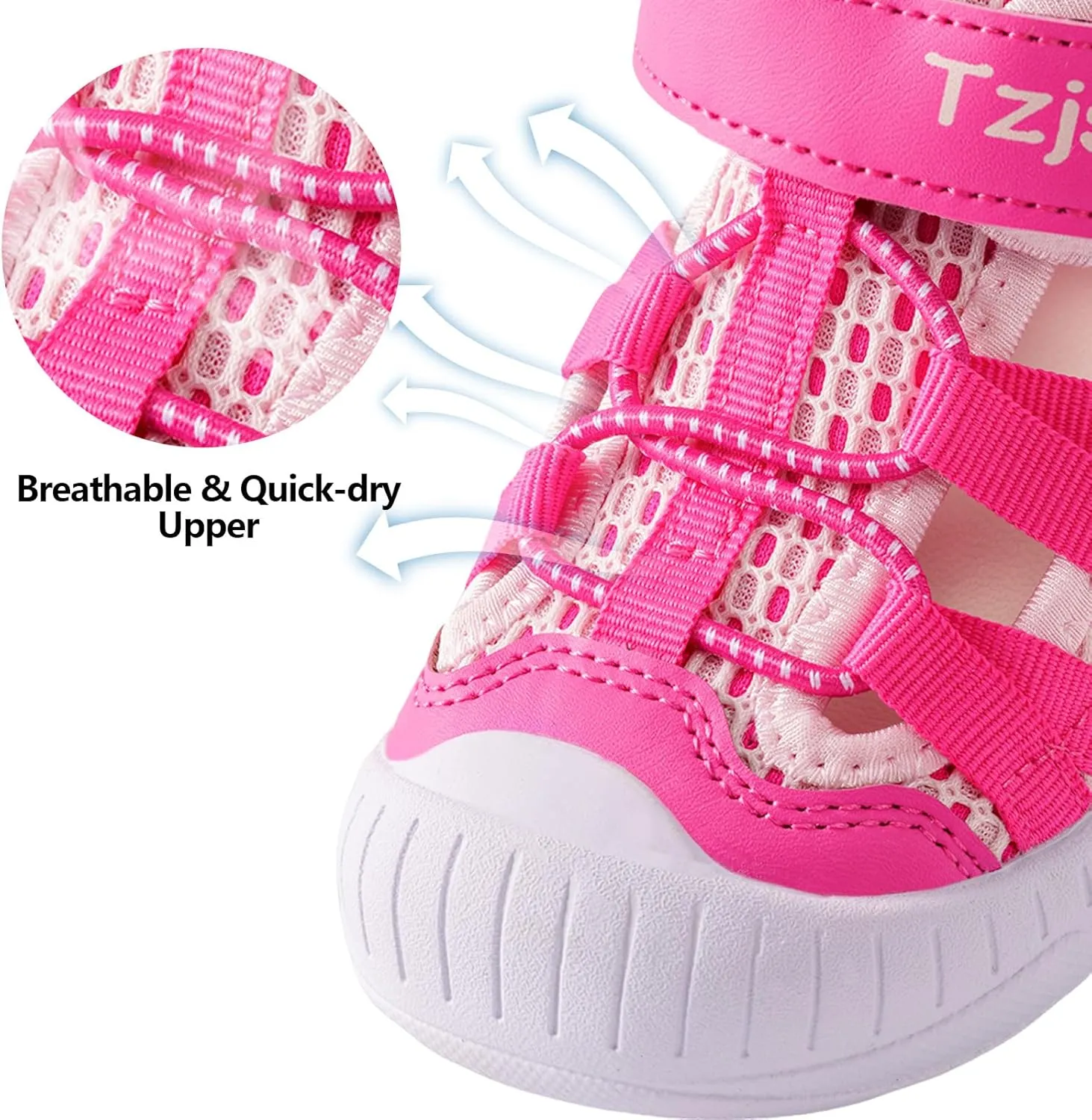 TZJS Boys Girls Water Shoes Kids Lightweight Beach Sport Sandals Breathable Quick Dry Swimming Sandals for Toddler