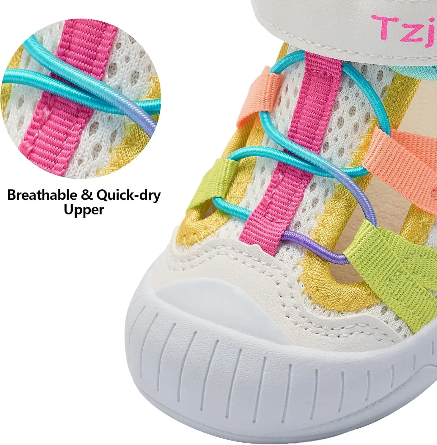 TZJS Boys Girls Water Shoes Kids Lightweight Beach Sport Sandals Breathable Quick Dry Swimming Sandals for Toddler