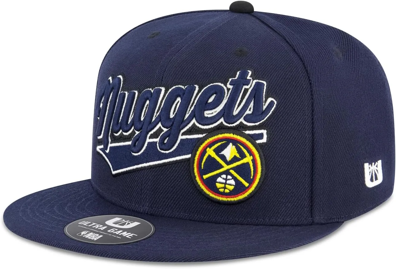 Ultra Game Men's NBA Official Snap Back 3D Embroidered Team Logo Baseball Cap Hat