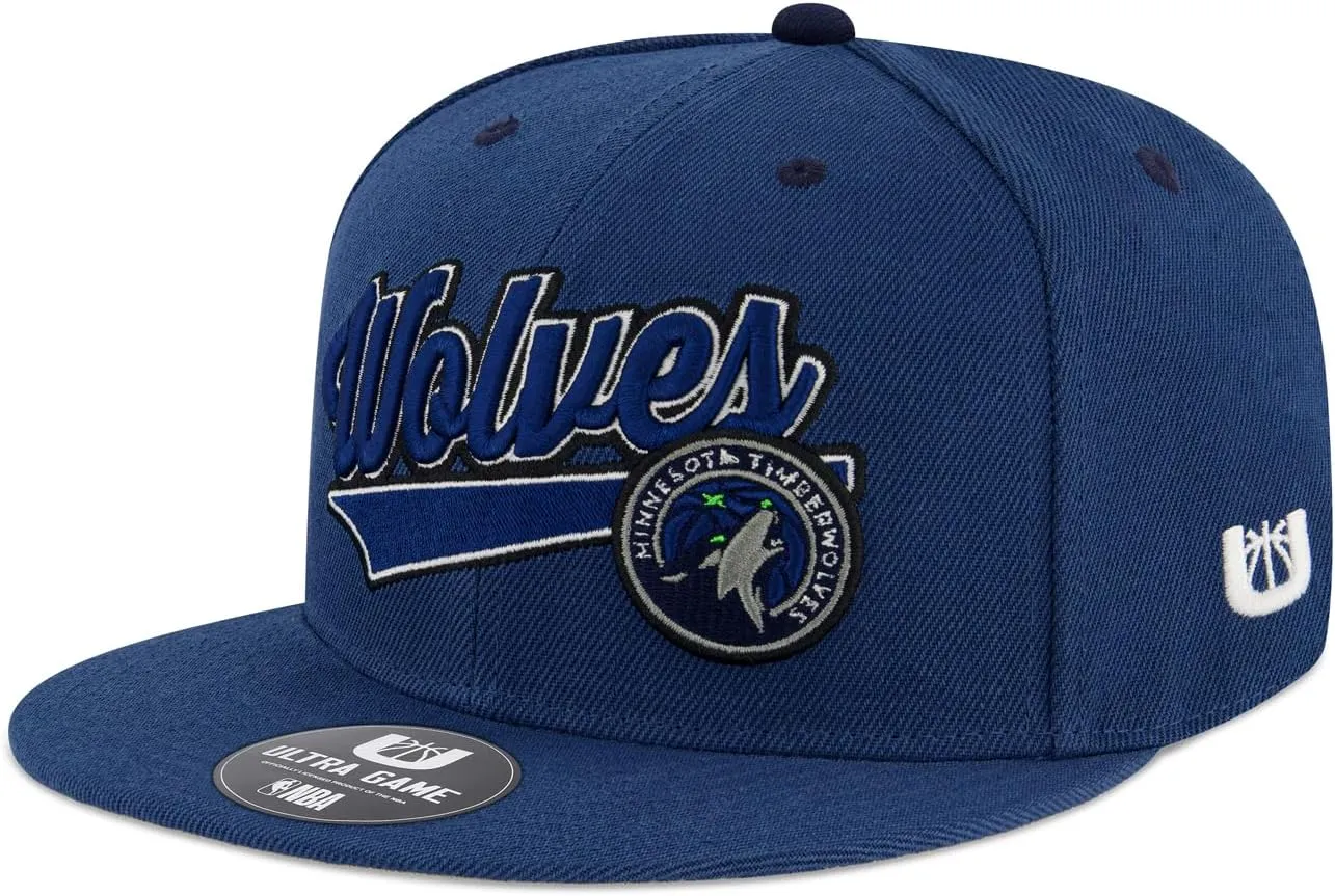 Ultra Game Youth NBA Official 8-20 Snap Back 3D Embroidered Team Logo Baseball Cap Hat