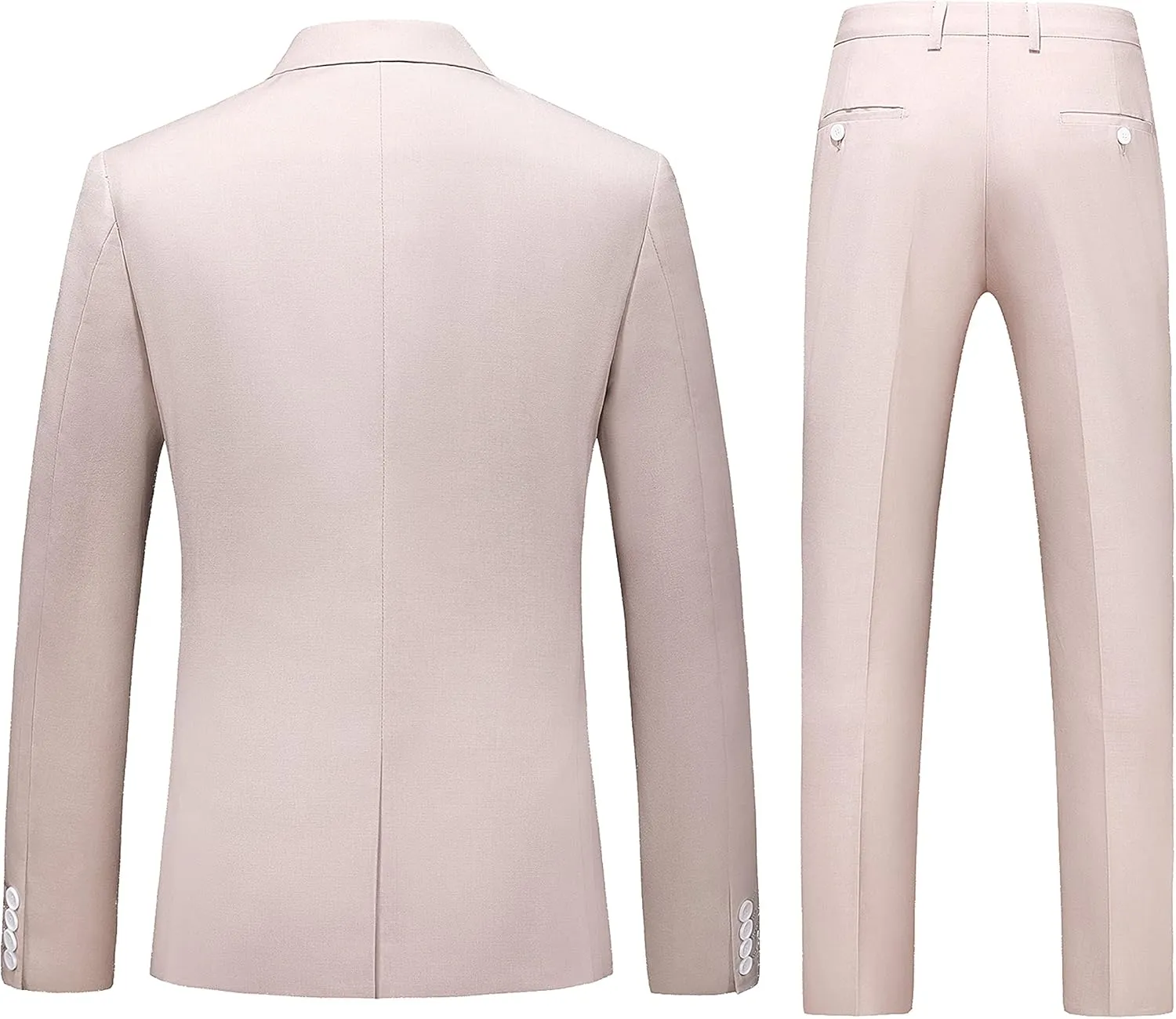 UNINUKOO Mens Suit Slim Fit 1 Button 2 Piece Wedding Party Holiday Solid Color Tux Suits for Men