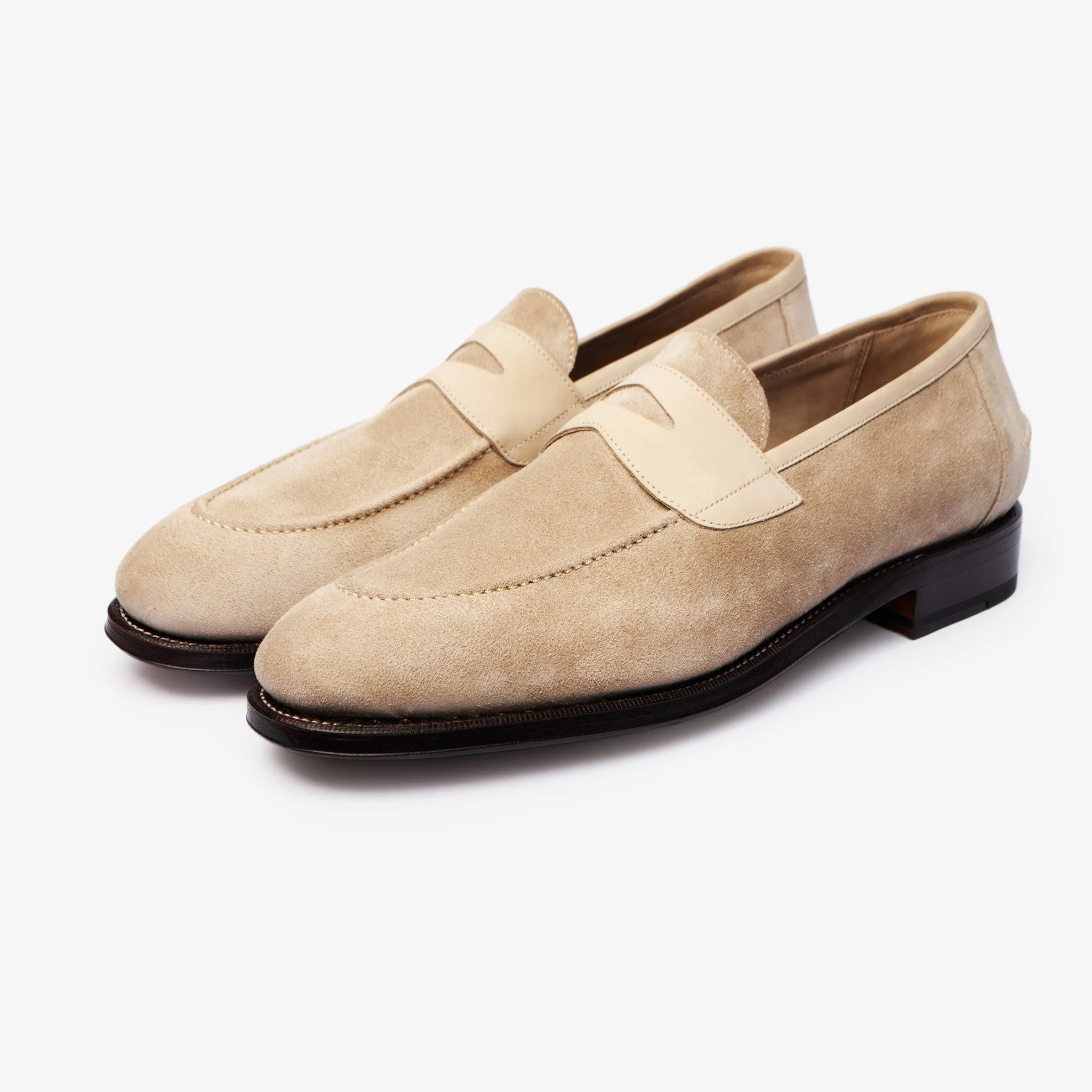 Unlined Penny Loafer II - Stone - Rufer Last - Janus Calf