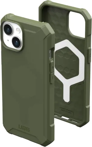 URBAN ARMOR GEAR UAG Case Compatible with iPhone 15 Case 6.1" Essential Armor Olive Drab Built-in Magnet Compatible with MagSafe Charging Rugged Military Grade Dropproof Protective Cover