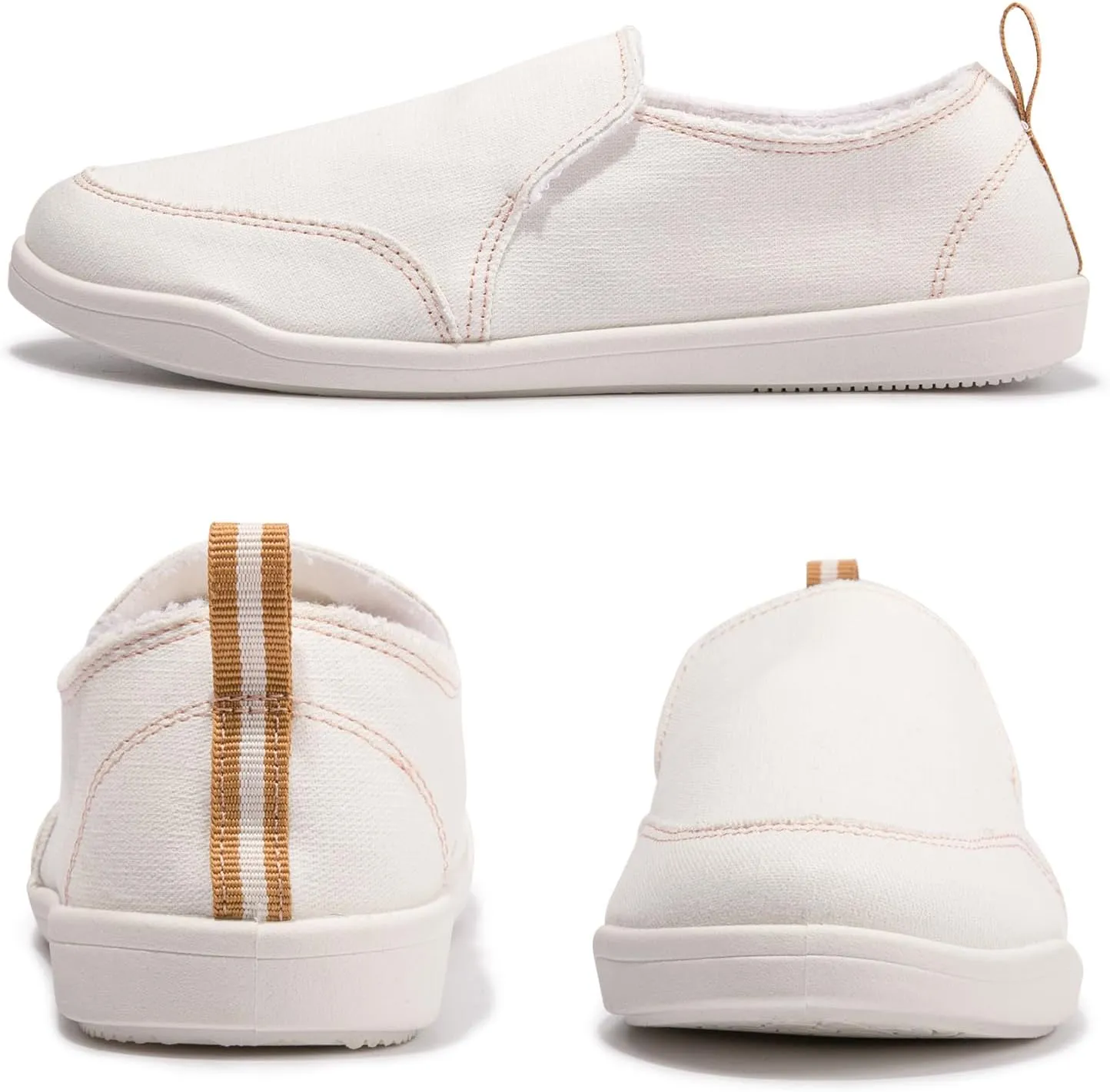 Vanessa Women's Slip On Canvas Sneakers with Arch Support Insoles Low Top Casual Walking Shoes Comfy Fashion Loafers