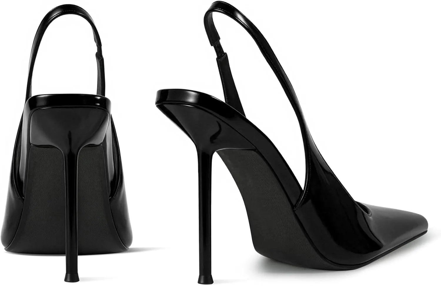 VARECOLA Women's Slingback Stiletto Heels, Closed Toe Slip On Pumps High Heels for Party Evening Dress Shoes