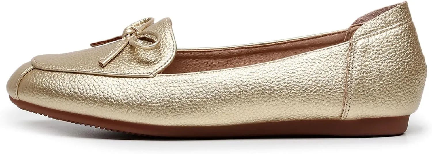 VenusCelia Women's Bowknot Wide Flat Shoe