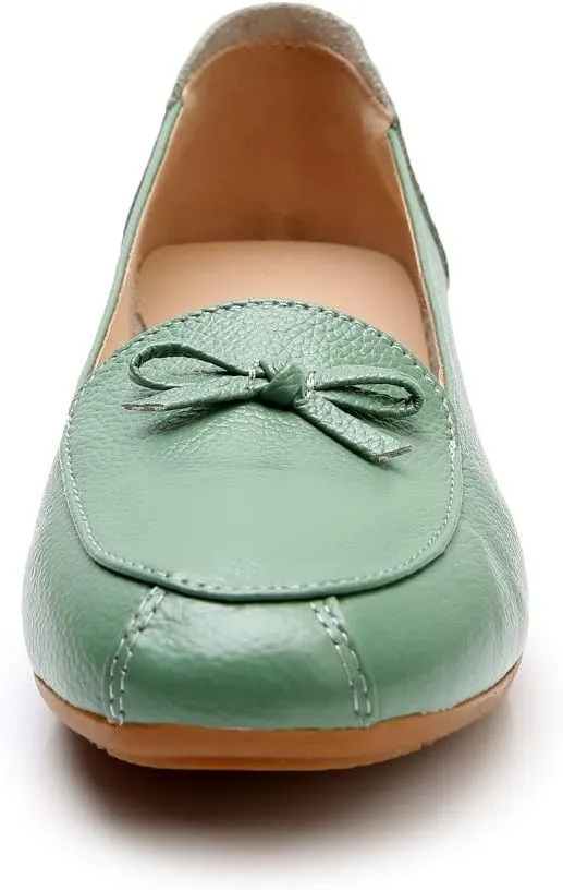 VenusCelia Women's Bowknot Wide Flat Shoe