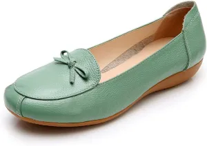 VenusCelia Women's Bowknot Wide Flat Shoe