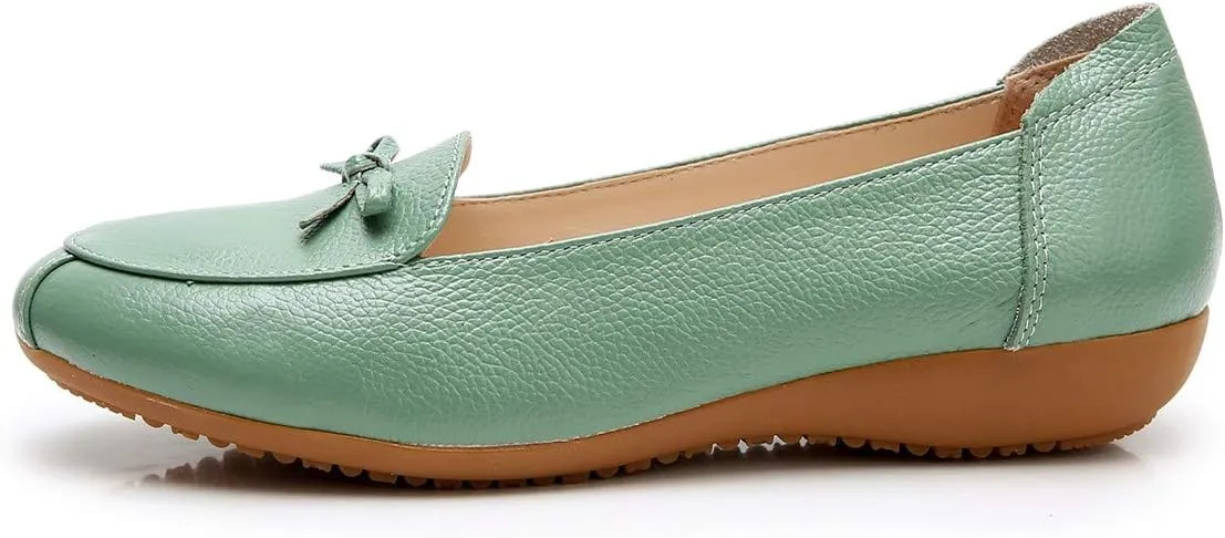 VenusCelia Women's Bowknot Wide Flat Shoe