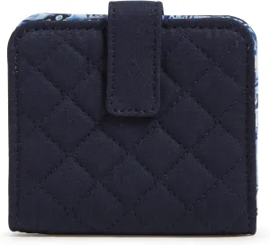 Vera Bradley Cotton Finley Small Wallet with RFID Protection, Classic Navy