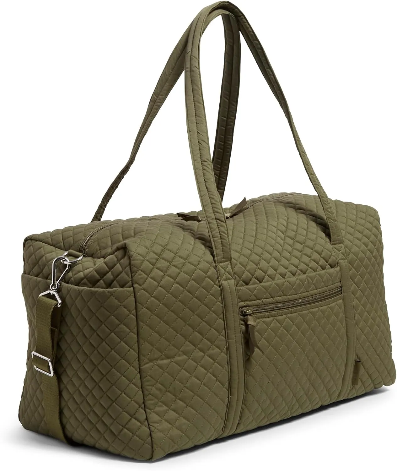 Vera Bradley Women's Cotton Large Travel Duffel Bag, Climbing Ivy Green - Recycled Cotton, One Size