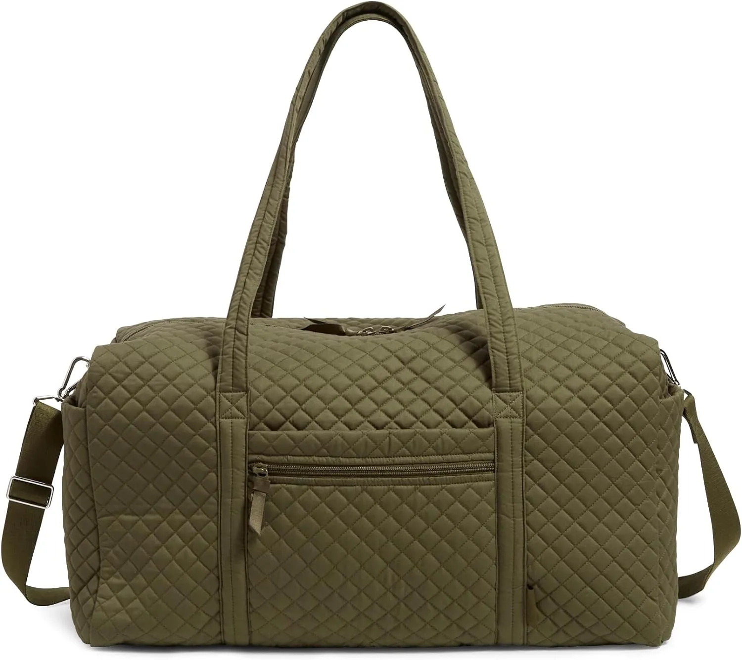 Vera Bradley Women's Cotton Large Travel Duffel Bag, Climbing Ivy Green - Recycled Cotton, One Size