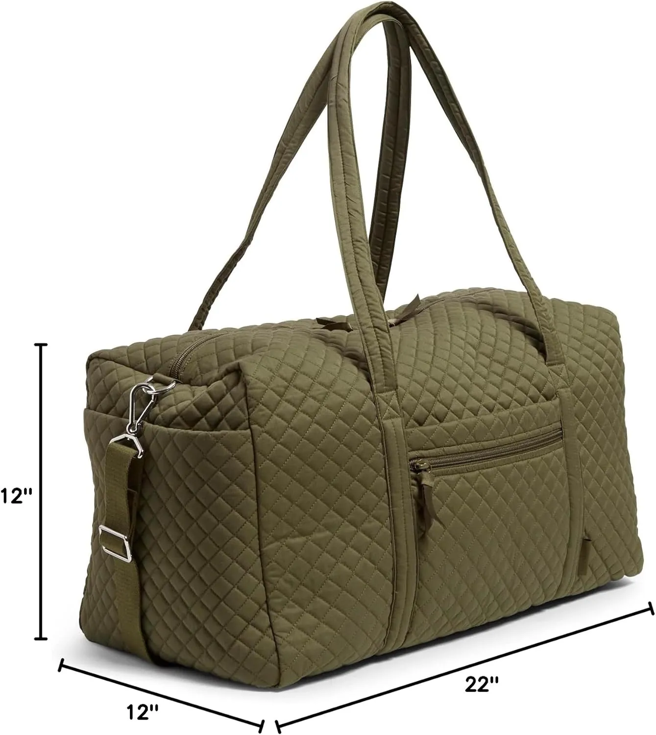 Vera Bradley Women's Cotton Large Travel Duffel Bag, Climbing Ivy Green - Recycled Cotton, One Size
