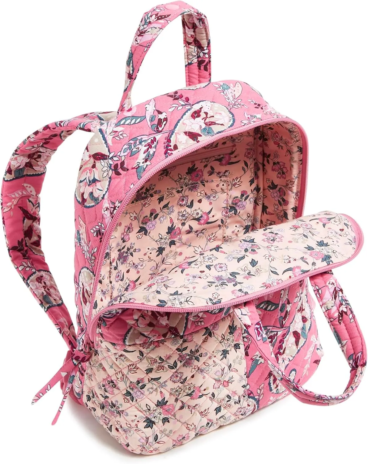 Vera Bradley Women's Cotton Mini Totepack Backpack Bookbag, Botanical Paisley Pink Patchwork, One Size