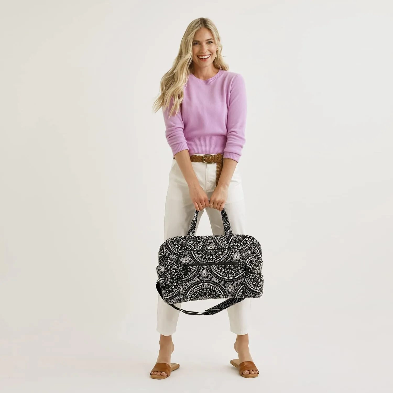 Vera Bradley Women's Cotton Weekender Travel Bag, True Navy, One Size